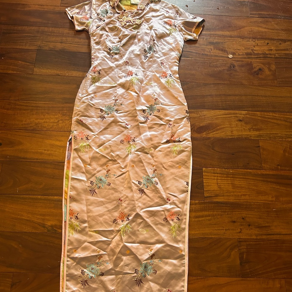 Elegant Floral Kimono Maxi Dress (probably small/medium see measurements)